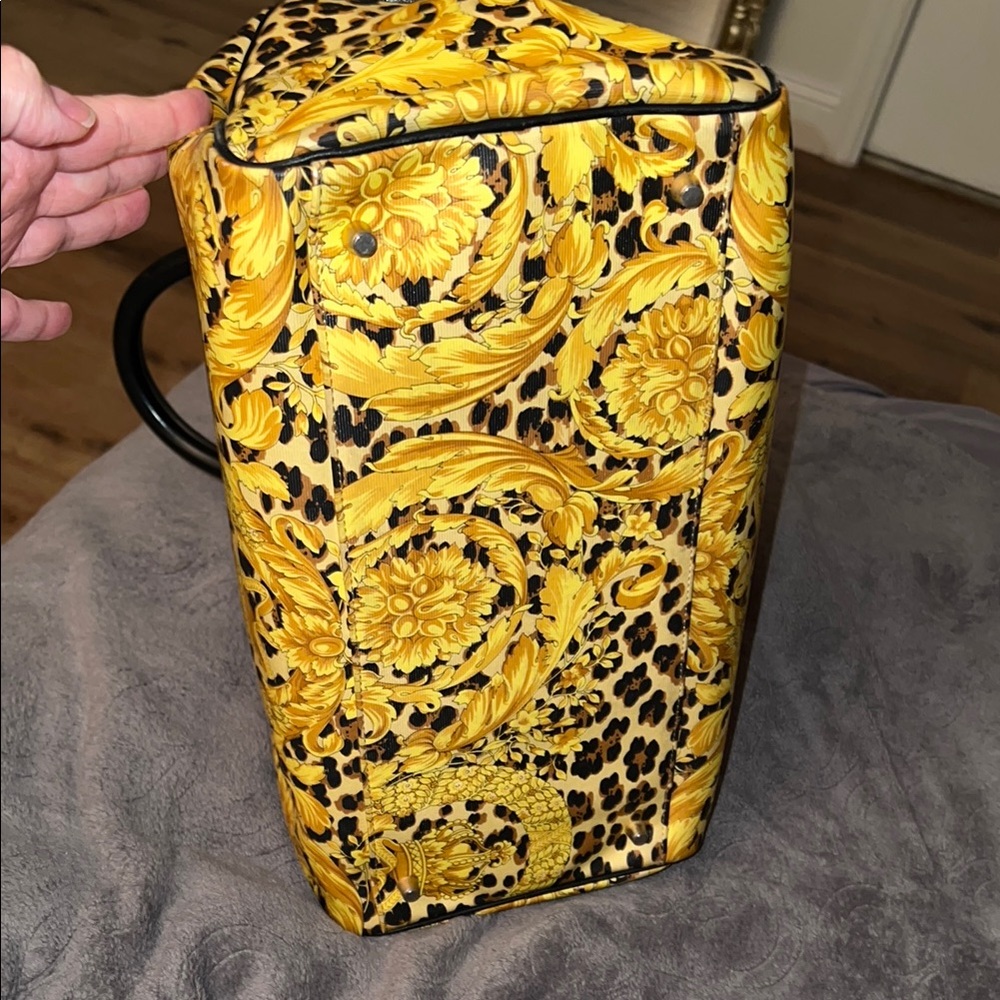 Versace Baroque Sunburst “Boston” Bag with Leopard Accents - Picture 5 of 8